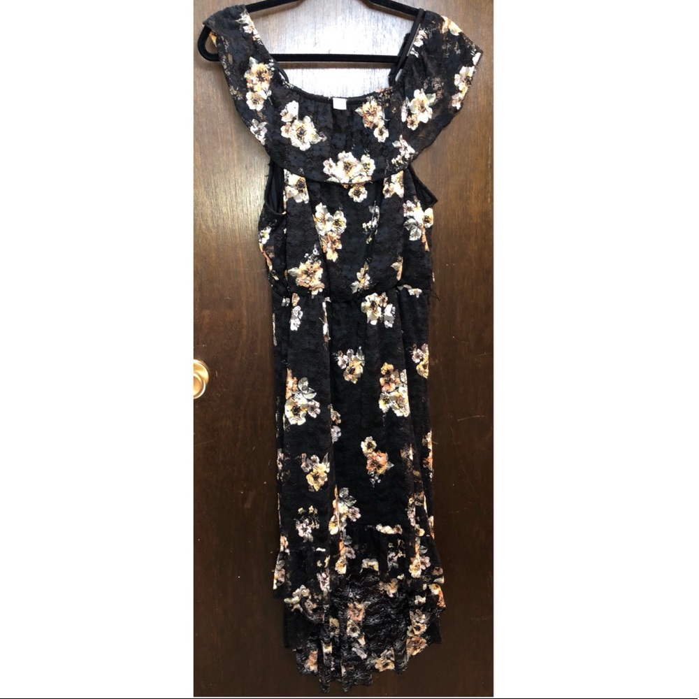 Black Floral Lace Dress | XXXL